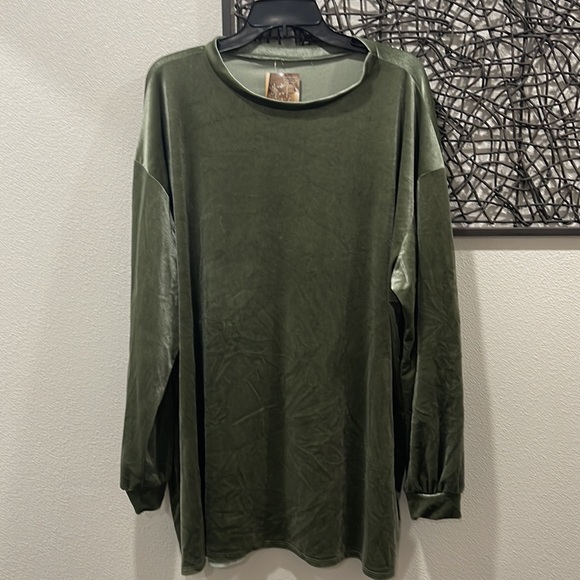 BOGO🥳 Serena green velvet tunic top/mini dress - Picture 5 of 6